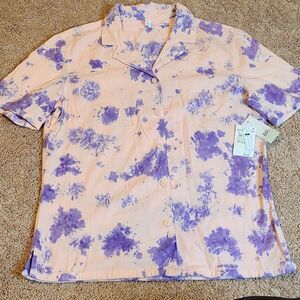 BP pink and purple button up top.